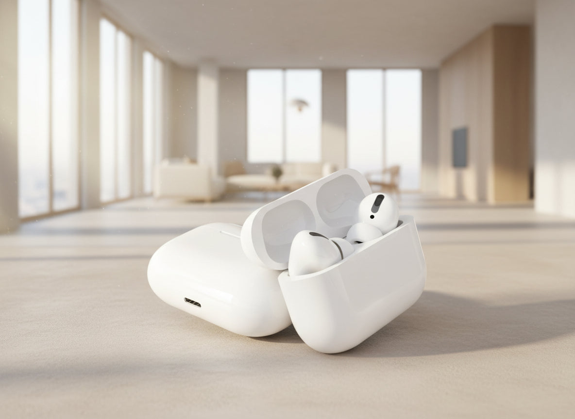 Air-pods Pro with Wireless Charging Case with Sensor Enabled Bluetooth Headset (White, True Wireless)