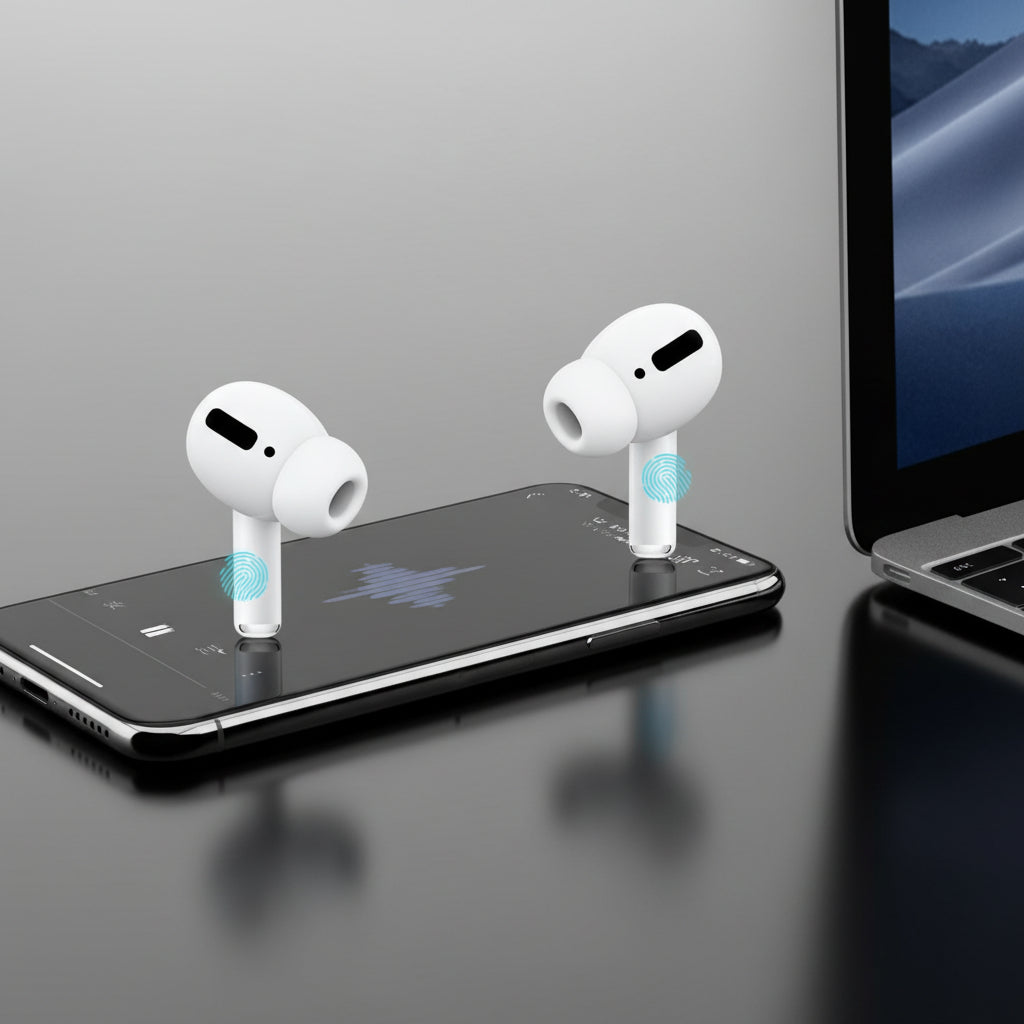 Air-pods Pro with Wireless Charging Case with Sensor Enabled Bluetooth Headset (White, True Wireless)